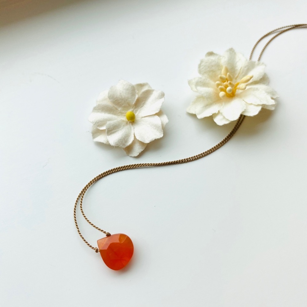 Carnelian Teardrop Necklace